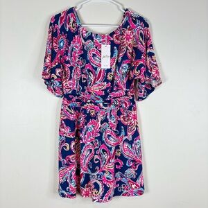 Lilly Pulitzer Perigi Boat Neck Romper Paisley Print Dress Small